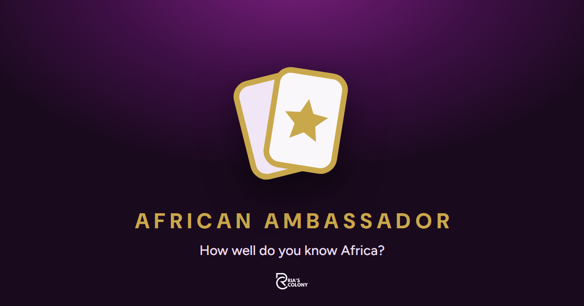 The African Ambassador logo: two playing cards with a gold star